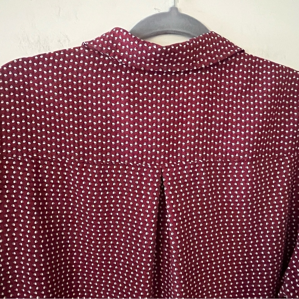 Roz & Ali Burgundy Button-Up Blouse with Gold Button Detail Women’s Size 1X - Picture 3 of 16